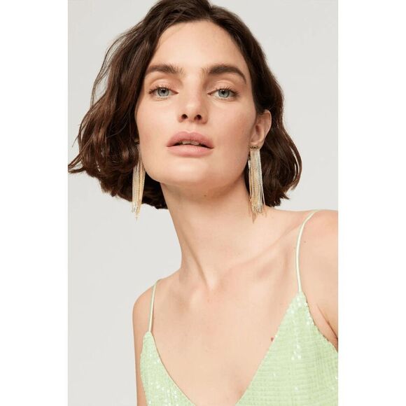 Women's Demarson Naya Gold and Silver Chain Fringe/Tassel Earrings Boho - Picture 10 of 10